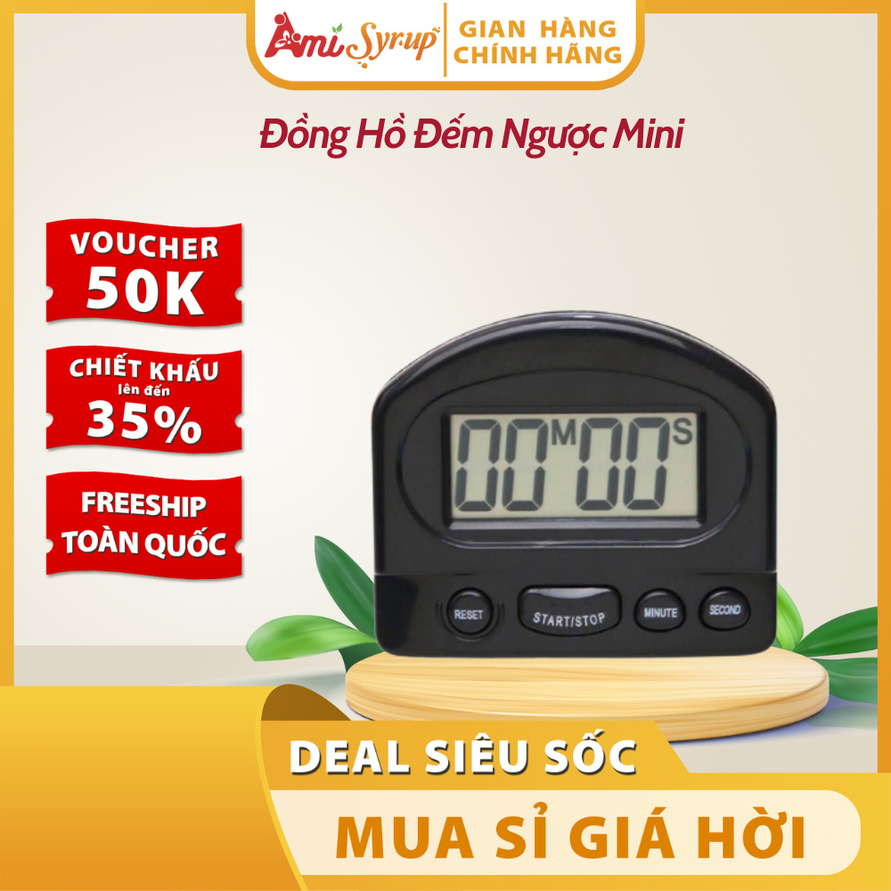 Đồng Hồ Đếm Ngược Mini – Hẹn Giờ Nấu Ăn & Bấm Giờ Tiện Dụng