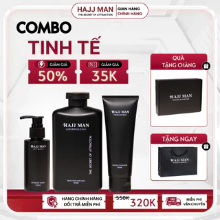 Bộ Quà Tặng Nam - Sữa tắm gội 3 in 1 350ML & Sữa rửa mặt nam 100ML & Dung dịch vệ sinh HAJJ MAN 100ml