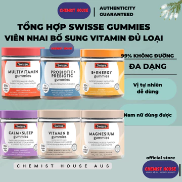 Swisse Gummies Tổng Hợp Viên Nhai Bổ Sung vItamin Đa Dạng Swisse Úc | Multivitamin | Vitamin D | Magnesium | Calm Sleep