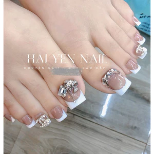 NAIL BOX CHÂN THẠCH NUDE HỒNG THIẾT KẾ ĐÍNH ĐÁ KHỐI