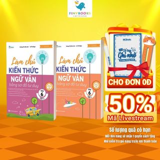 Sách - Tham khảo Lớp 6 - Combo Làm chủ kiến thức Ngữ Văn bằng sơ đồ tư duy Lớp 6  (Tập 1 + Tập 2) - TKBooks