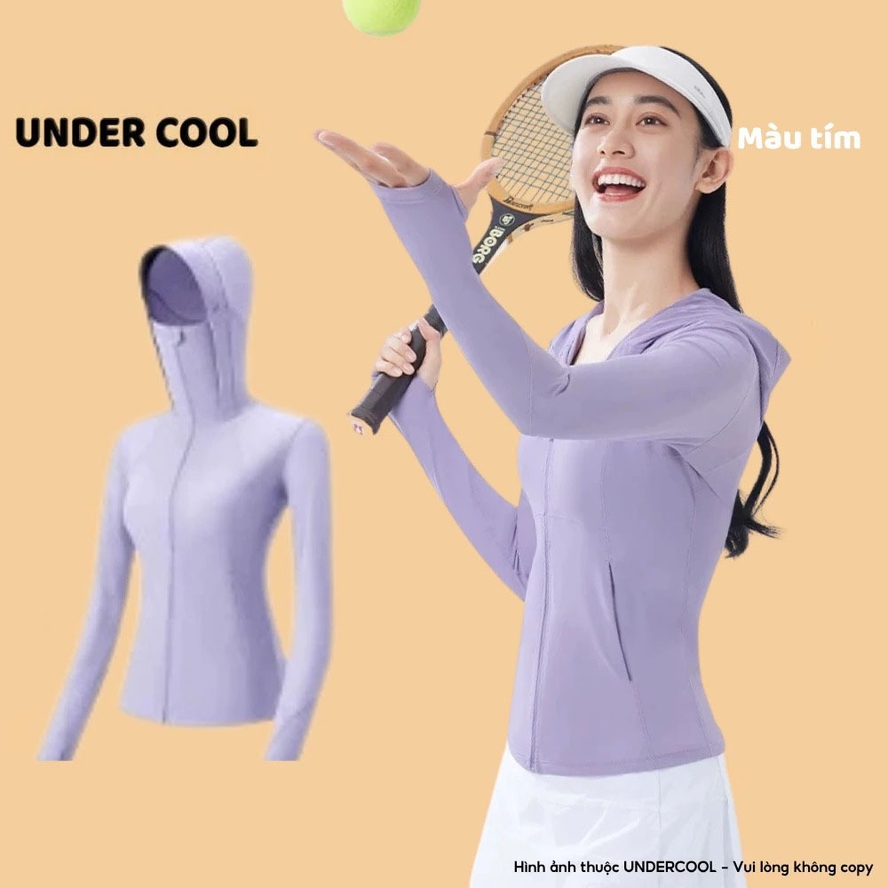 Áo chống nắng nữ thể thao UNDERCOOL Có mũ vành, chống tia cực tím, siêu mát, thoáng khí, thiết kế ôm dáng co giãn  ACN10