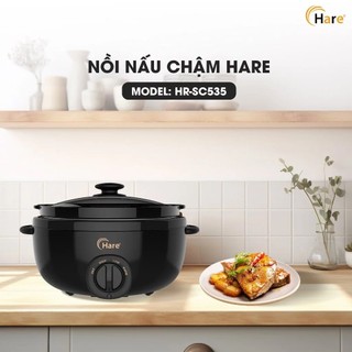 Nồi nấu chậm Hare HRSC535 dung tích 3.5L công suất 170W 3 chế độ nấu, điều khiển núm xoay đơn giản