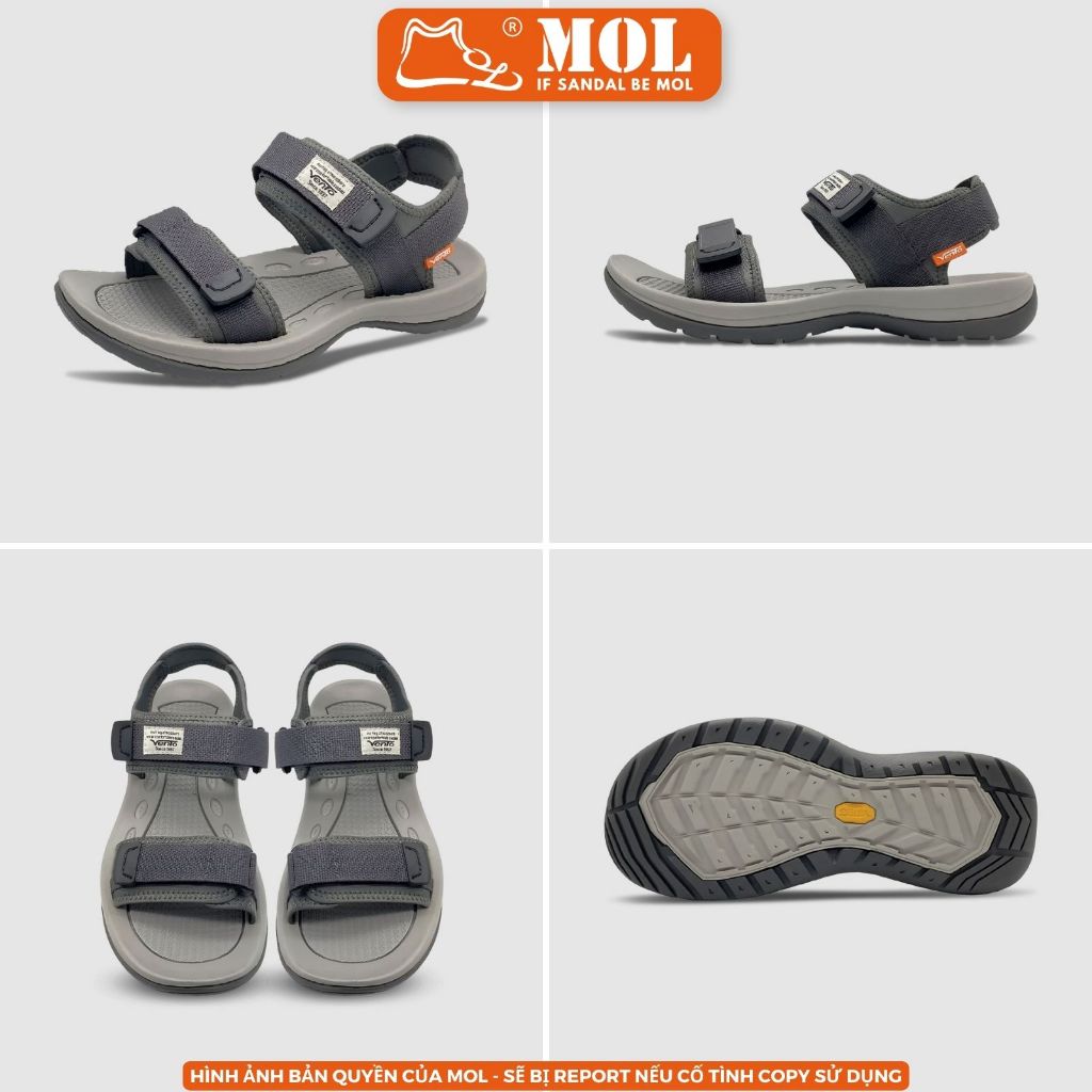 Ảnh Giày sandal nam Vento 2 quai ngang SD7939G màu xám có big size 44 45 | Vento  Leon SD7939 2