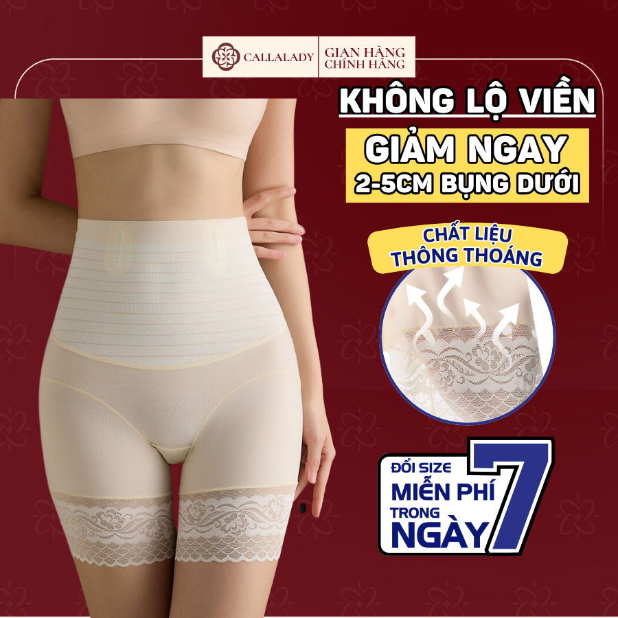 Quần gen bụng dưới Callalady định hình eo thon gọn bụng nâng mông cạp cao chất đúc su mỏng thông thoáng 25