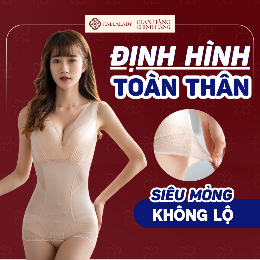 Áo gen định hình toàn thân Callalady nịt bụng eo giảm mỡ sau sinh đồ lót gen bụng định hình giảm mỡ cao cấp
