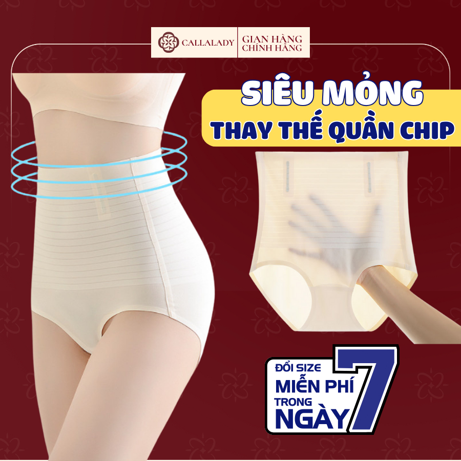 Quần gen bụng tàng hình Callalady chất liệu su có 4 thanh chống cuộn định hình bụng co giãn 4 chiều thoải mái khi mặc