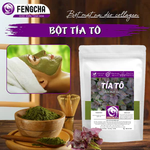 Bột mặt nạ tía tô nguyên chất giúp giảm mụn, ngừa sưng viem, hỗ trọ sáng da, mờ nám, giảm tàn nhang bịch 100gram