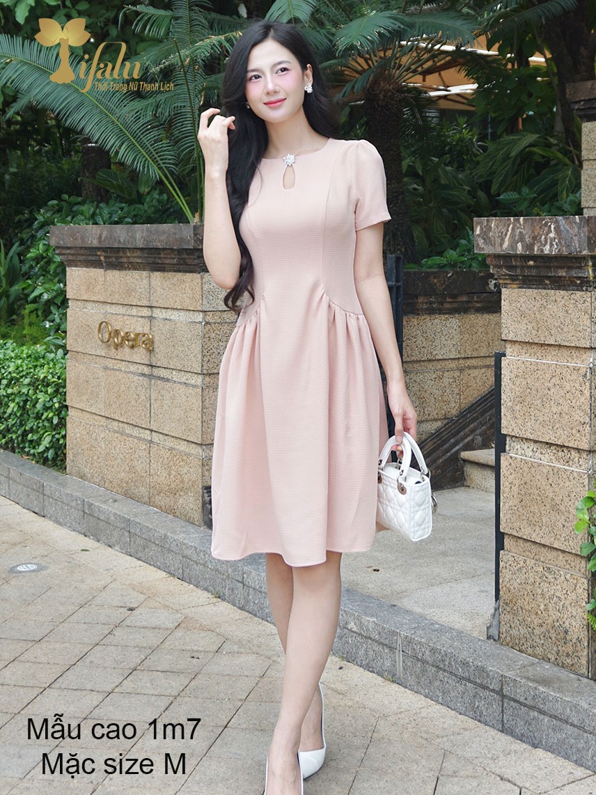 Ảnh TIFALU - Váy nữ, Đầm suông A bigsize dự tiệc màu hồng sang chảnh - ZOL422PNK 2
