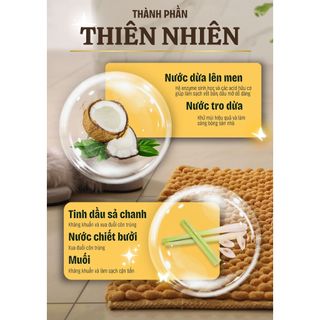 Men Dừa Lau Sàn Thiên Nhiên 2L/ 5L Konus Homecare Tinh Dầu Sả Chanh Làm Sạch Kháng Khuẩn Xua Đuổi Côn Trùng