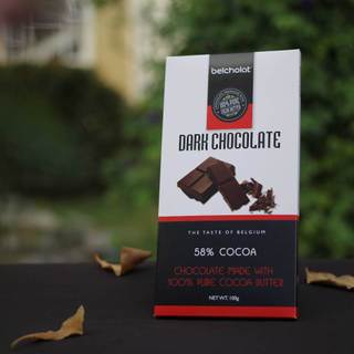 Socola Thanh Đen Belcholat 58% Cacao 100g Dark Chocolate Belcholat đắng dịu Quà tặng cao cấp L2