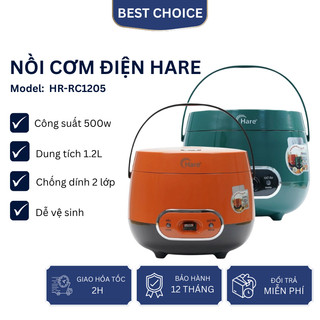 Nồi cơm điện Hare HR RC1205 dung tích 1.2L công suất 500W, đa dạng chức năng, bảo hành 12 tháng