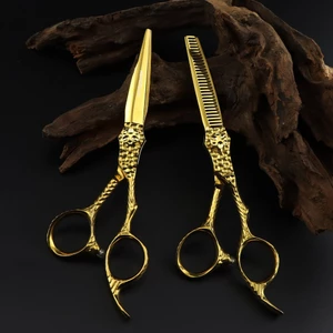 Kéo cắt tóc màu vàng gold sang trọng, siêu sắc bén,mã tĩnh điện không phai màu