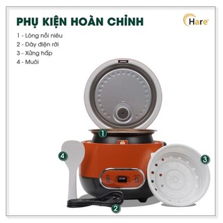 Nồi cơm điện Hare HR RC1205 dung tích 1.2L công suất 500W, đa dạng chức năng, bảo hành 12 tháng