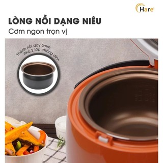 Nồi cơm điện Hare HR RC1205 dung tích 1.2L công suất 500W, đa dạng chức năng, bảo hành 12 tháng