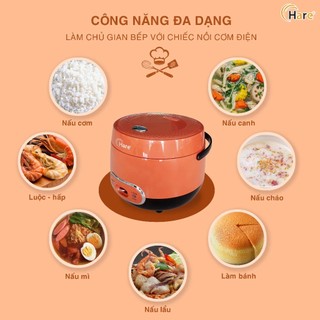Nồi cơm điện Hare HR RC1205 dung tích 1.2L công suất 500W, đa dạng chức năng, bảo hành 12 tháng