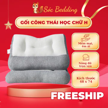 Gối Ngủ Thấp Kê Cổ Chống Đau Mỏi, Gối Công Thái Học Chống Đau Mỏi, Hàng Chuẩn Loại 1 Kích Thước 48x74cm