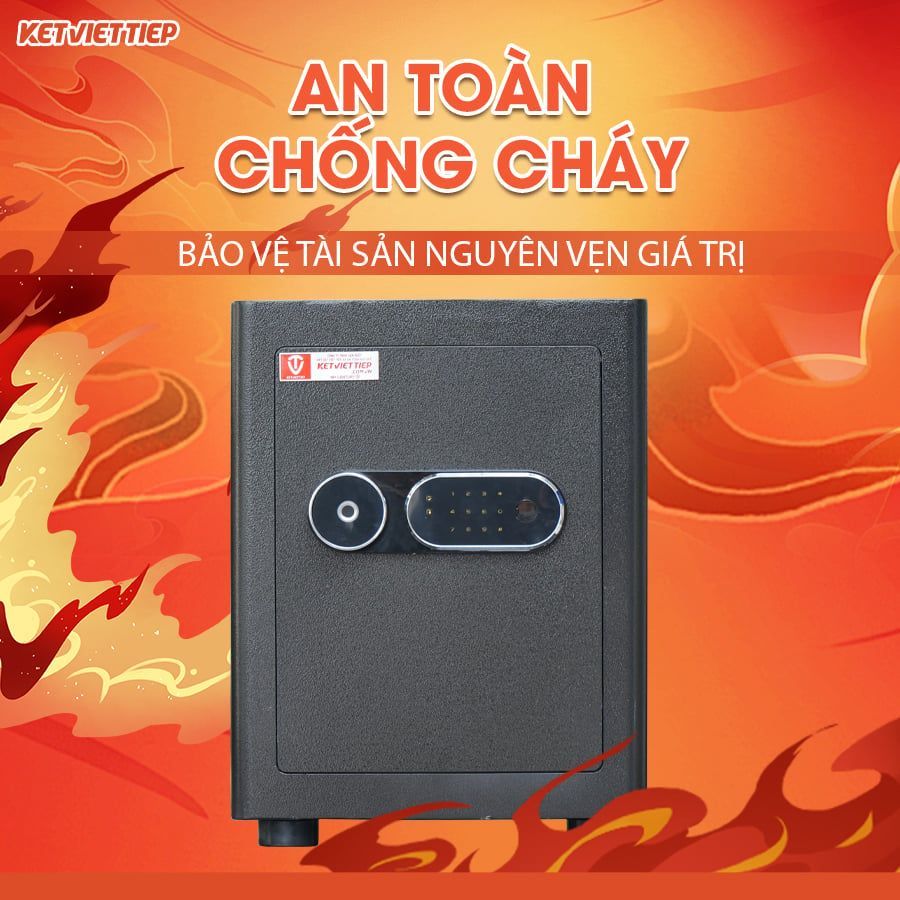 Két Sắt Mini Thông Minh Chống Cháy Siêu Cường Việt Tiệp KVTSC26 Khóa Vân Tay Điện Tử