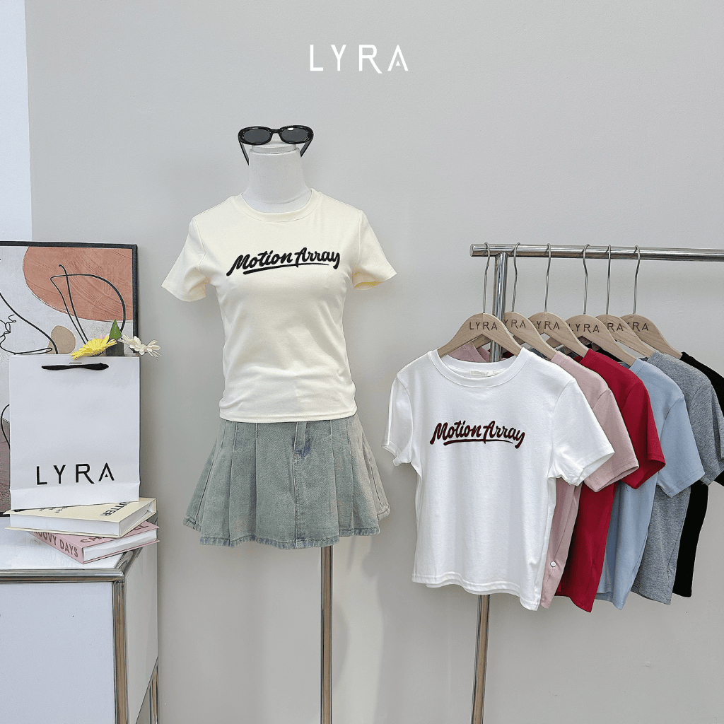 Ảnh Áo Thun Nữ Lyra Cổ Tròn Tay Ngắn, Áo Phông Nữ Cotton Basic Form Baby Tee Motion Away - CSYAP0311 2