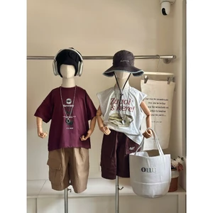 CANDI MIMI Áo phông cotton cộc tay Seventy - Phong cách Hàn Quốc