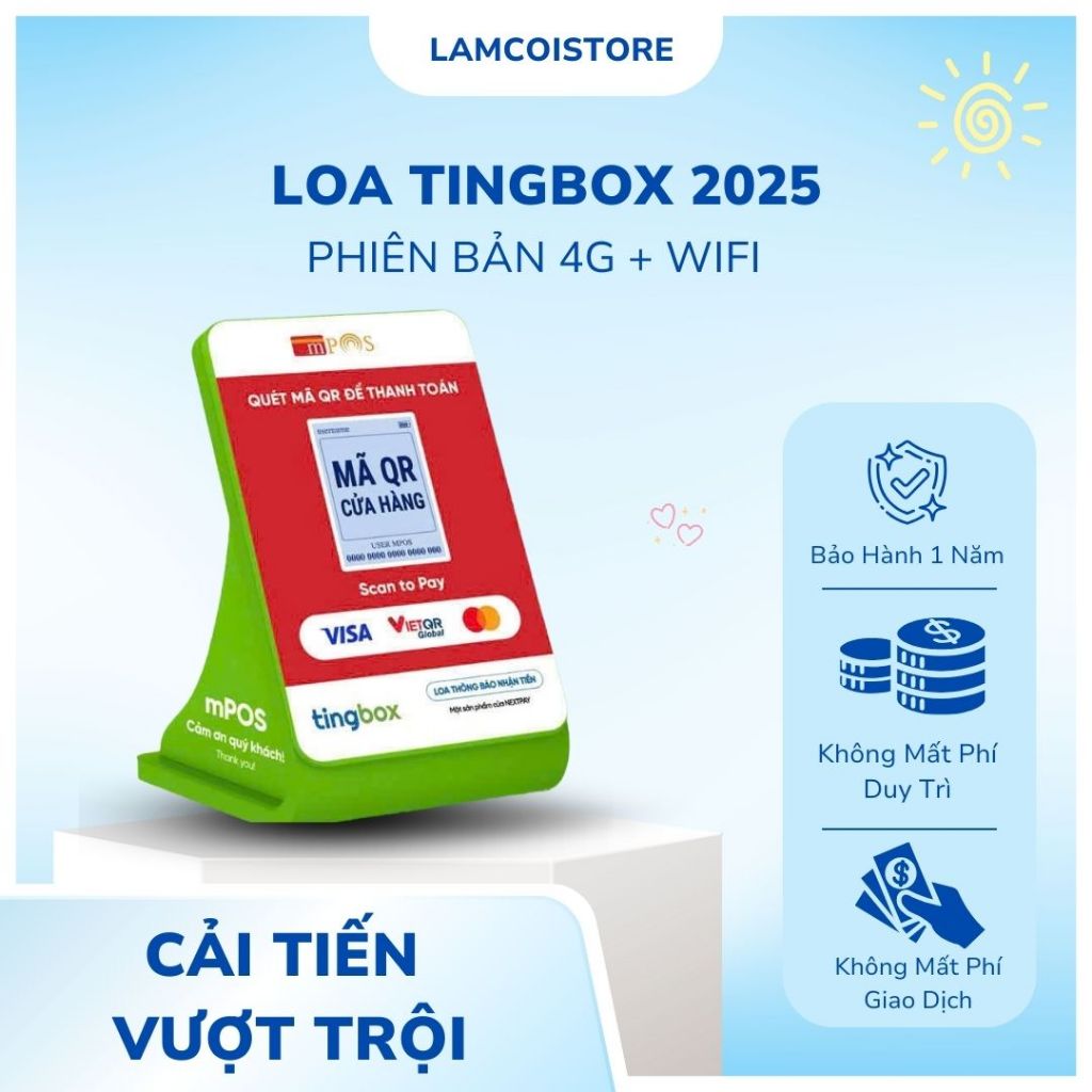 Tingbox 2025 bản 4G + wifi - Loa thông báo chuyển khoản dành cho mọi ...