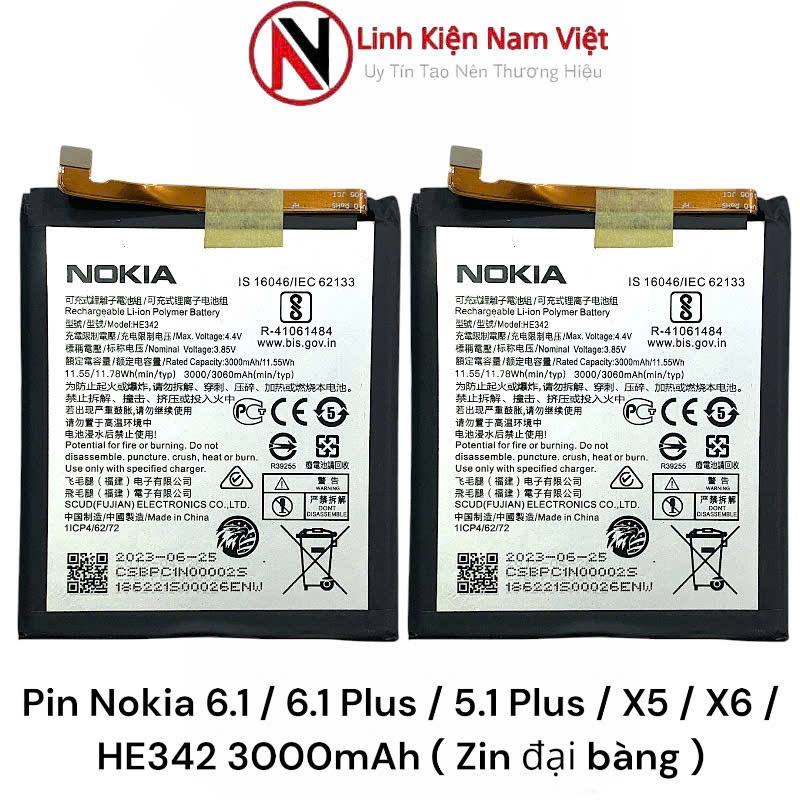 Pin Nokia 6.1 / 6.1 Plus / 5.1 / 5.1 Plus/ HE342 / HE345 ( Zin đại bàng ...