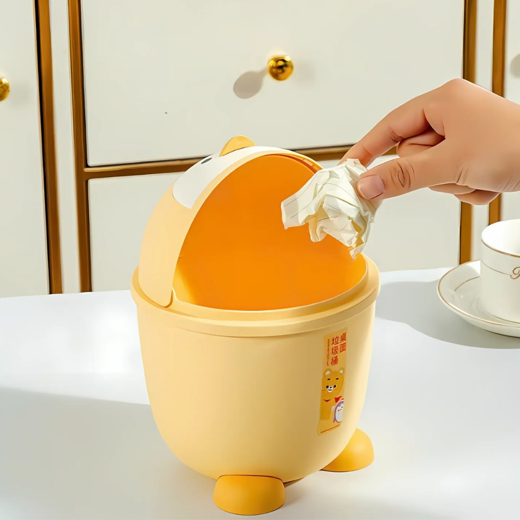 Thùng Rác Mini Để Bàn Nhỏ Gọn, Sọt Đựng Rác Mini Có Nắp Lật Tiện Lợi Để Bàn Học, Bàn Làm VIệc, Văn Phòng