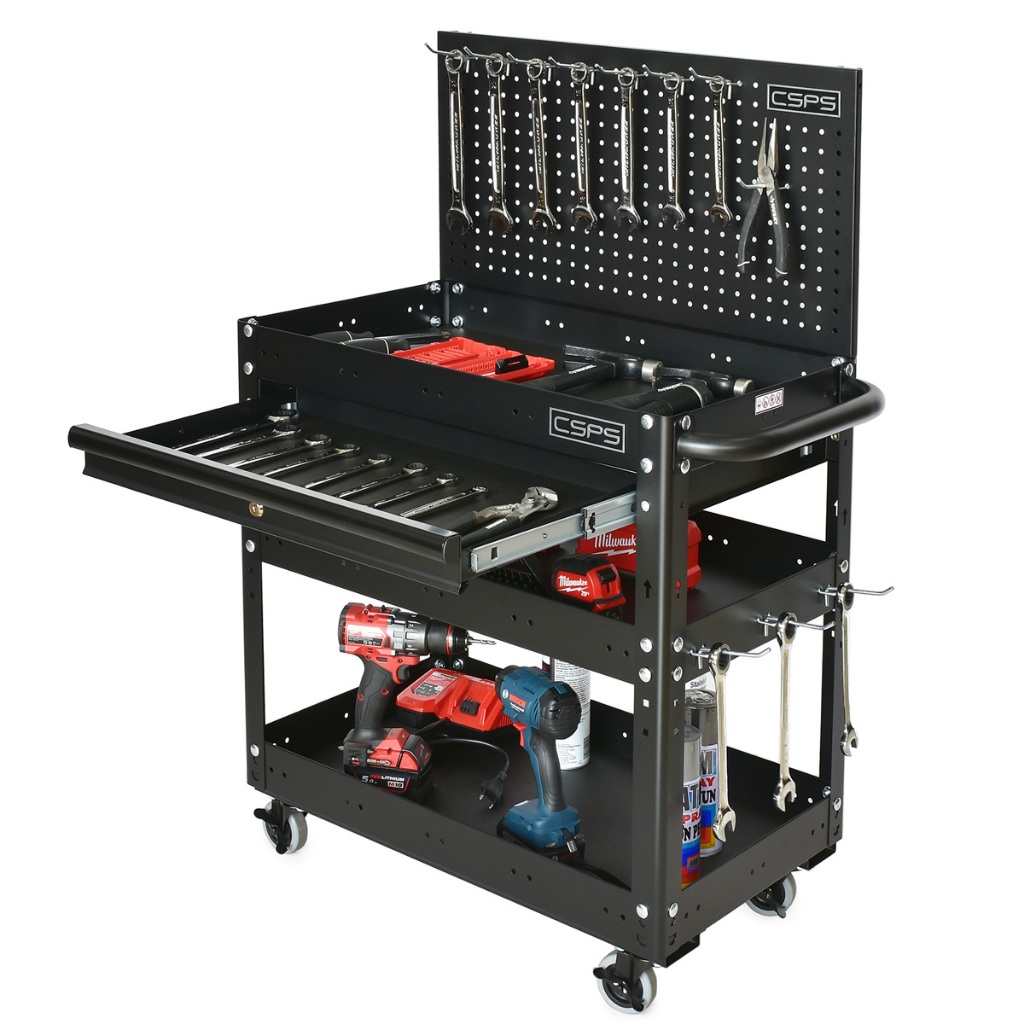 Xe đẩy 3 ngăn CSPS 71cm tổng tải trọng 135kg, nhiều phiên bản phụ kiện khác nhau, 3 màu chọn lựa