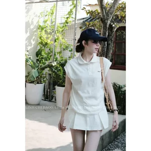 Áo phông giấy mềm tay hến thêu chữ mi co giãn