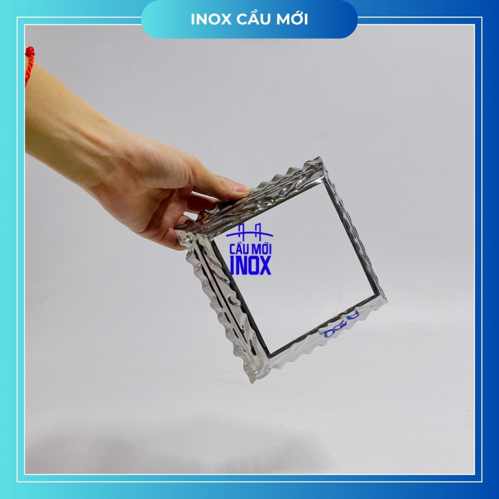 (1 cái) Chụp chân đế hoa văn vuông, chữ nhật inox 304 cao cấp, phụ kiện trang trí trụ cầu thang