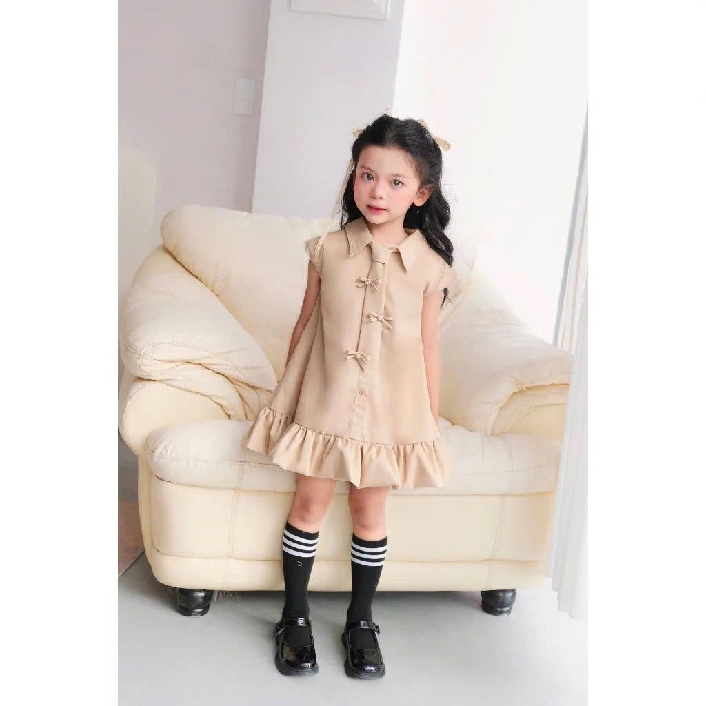 Đầm suông cà vạt phong cách Hàn Quốc bé gái và mẹ Size 12-60kg , sét đồ cho mẹ và bé gái , đi chơi đi dự tiệc