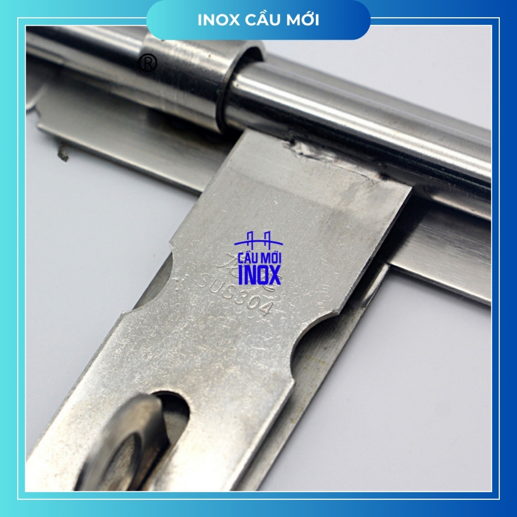 Chốt cửa inox 304 loại dày chắc chắn, chốt ngang phi 12/14/16/18/20mm, hàng loại 1
