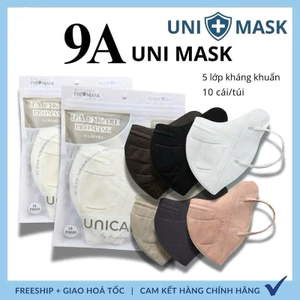 Khẩu Trang 9A Unicare 5 Lớp Lọc, che kín mặt, chống nắng gò má và bụi mịn kháng khuẩn cao