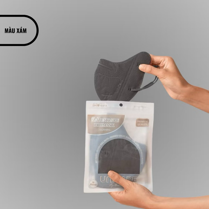 [100 Cái] Khẩu Trang 9A Unicare 5 Lớp Lọc, che kín mặt, chống nắng gò má và bụi mịn kháng khuẩn cao