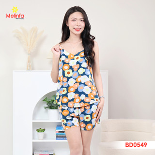 [XẢ KHO GIÁ SỐC] Bộ đồ nữ hai dây quần đùi MELINFA chất vải Viscose tự nhiên mềm mại thoáng mát mã METKBD0549