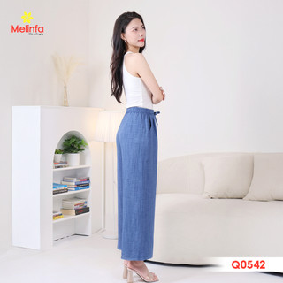 [XẢ KHO GIÁ SỐC] Quần dài ống rộng, ông suông nữ chất liệu đũi (lanh) vân mây mềm mịn thoáng mát mã MEQ0542