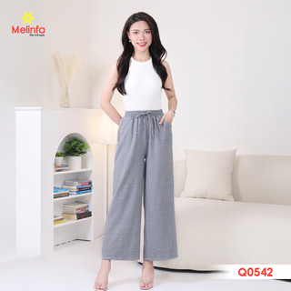 [XẢ KHO GIÁ SỐC]Quần dài ống rộng, ông suông nữ chất liệu đũi (lanh) vân mây mềm mịn thoáng mát mã MEQ0542