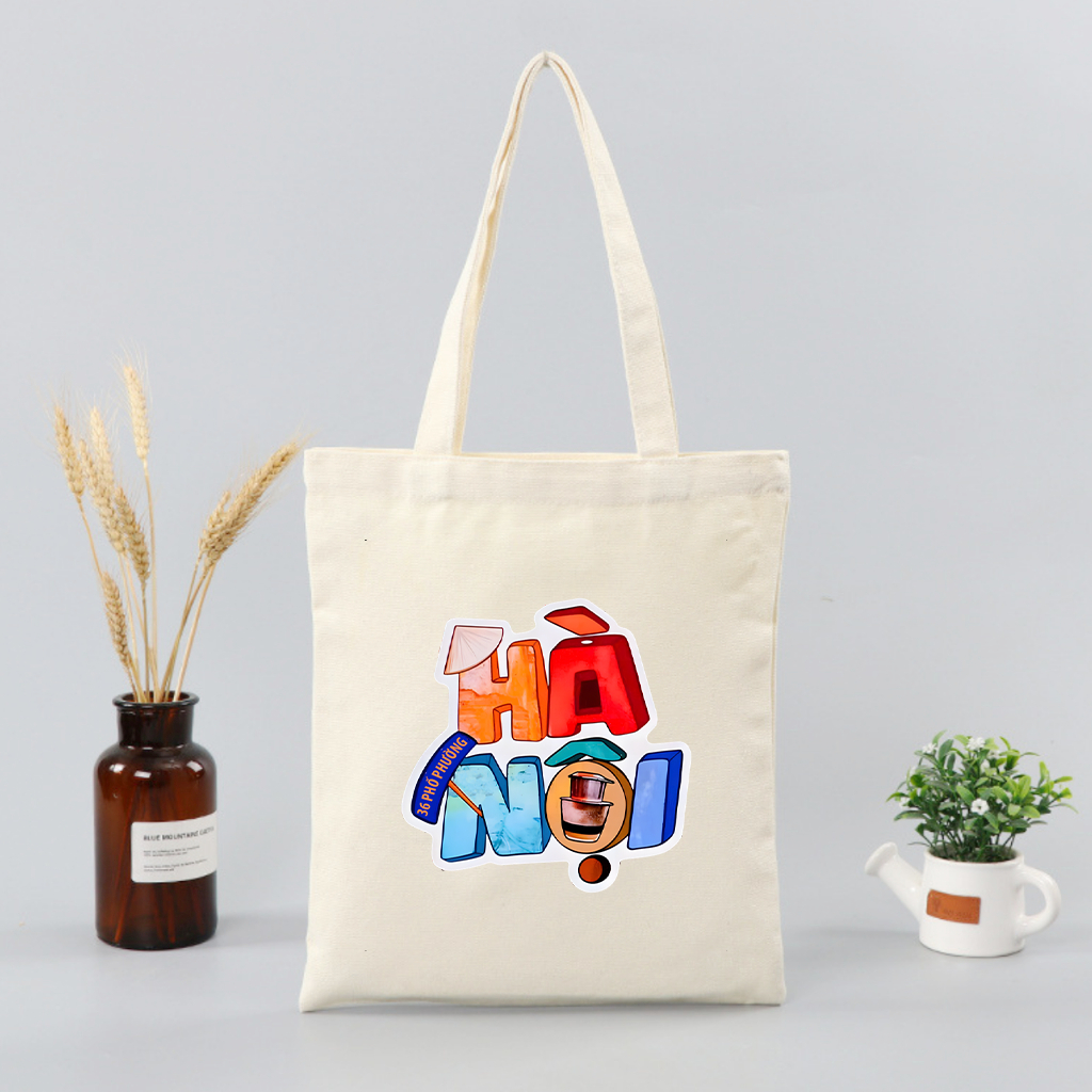 Túi tote túi vải bố canvas họa tiết các tỉnh thành phố Việt Nam Nghệ Thuật đeo vai đi học, đi chơi 35x40cm tota095