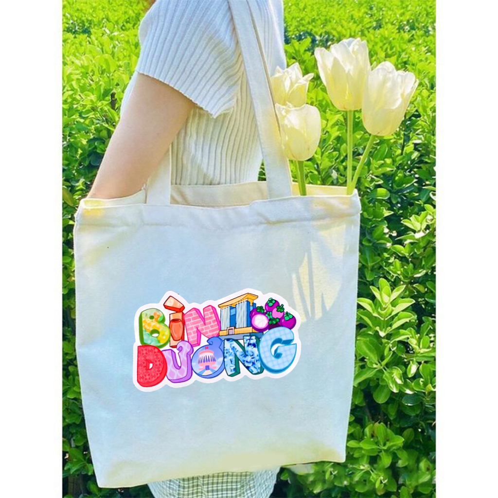 Túi tote túi vải bố canvas họa tiết các tỉnh thành phố Việt Nam Nghệ Thuật đeo vai đi học, đi chơi 35x40cm tota095