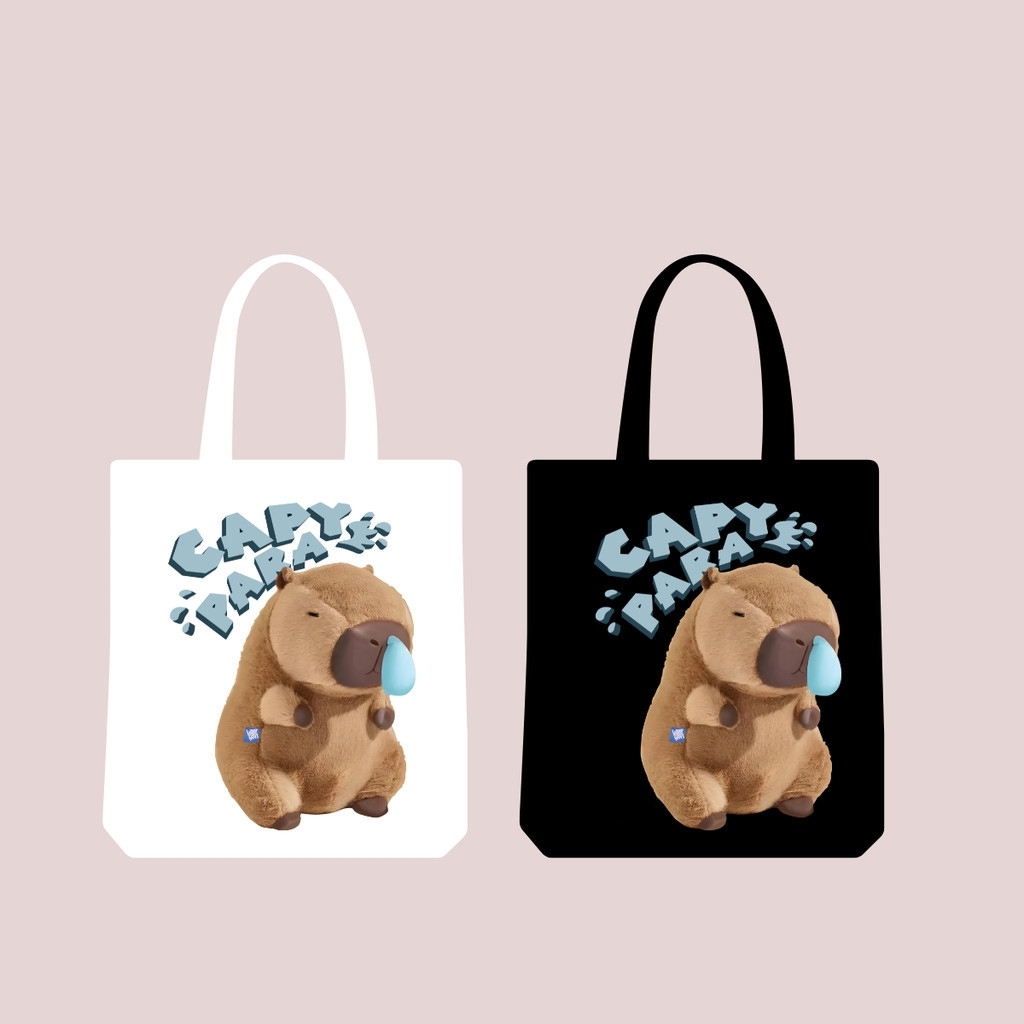Túi tote túi vải bố canvas CAPPYBARA nhiều hình ngộ nghĩnh đeo vai đi học, đi chơi 35x40cm thời trang hàn quốc tota091