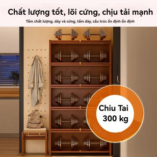 Tủ đựng giày tủ giày mây mắt cáo cửa lật Cửa chống ẩm, chống bụi tủ giày mây tre đan