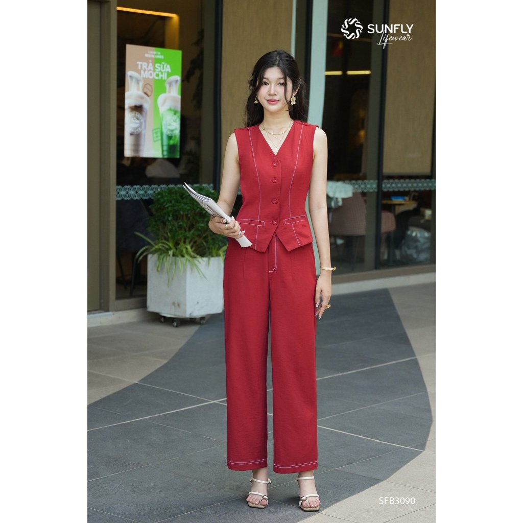 SFB3090 Set đồ nữ linen thun áo sát nách quần dài