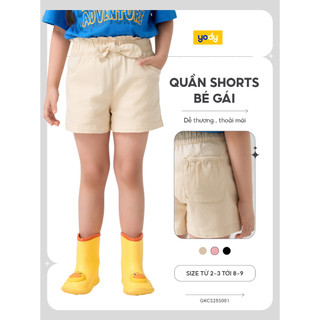 Quần short bé gái thất nơ YODY mềm mại co giãn an toàn cho da bé GKCS25S001