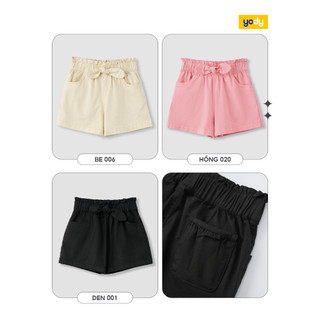 Quần short bé gái thất nơ YODY mềm mại co giãn an toàn cho da bé GKCS25S001