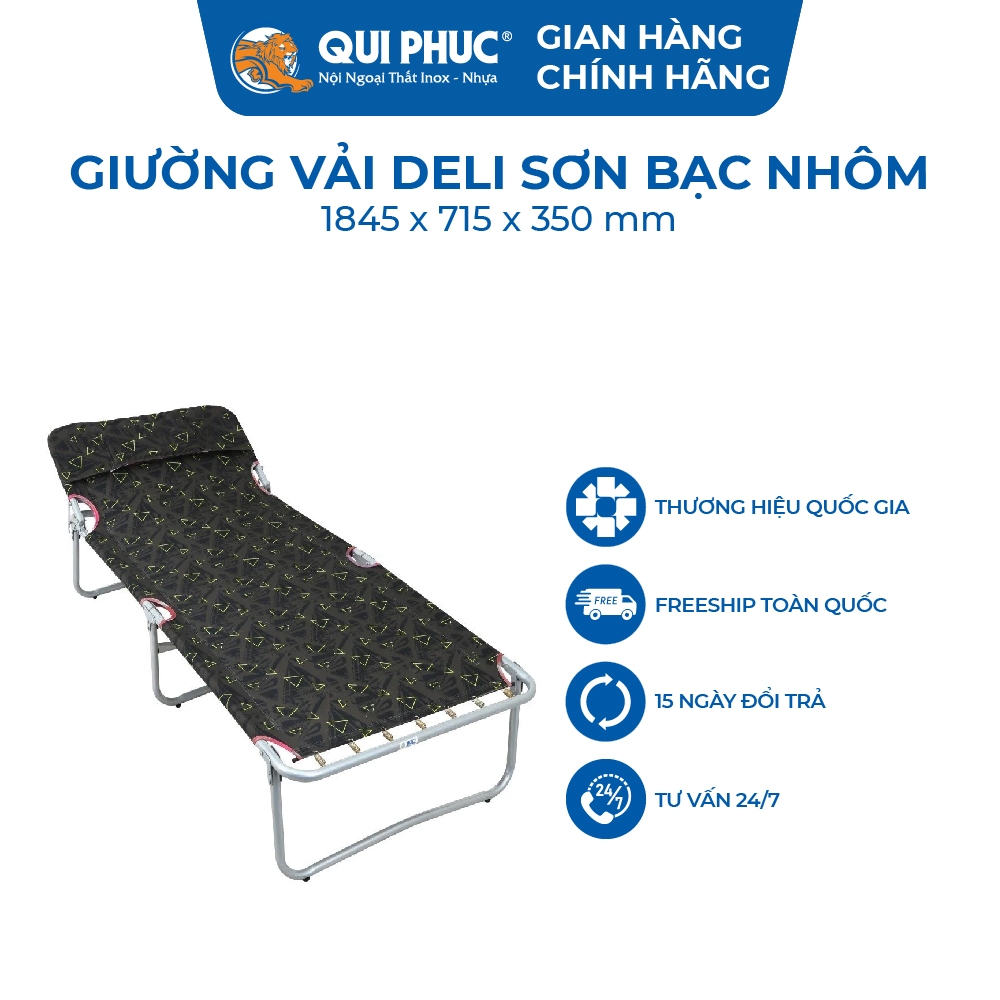 Giường gấp gọn Deli QUI PHÚC, lưng vải cao cấp, thiết kế linh hoạt, tiết kiệm không gian, thoải mái, thư giãn