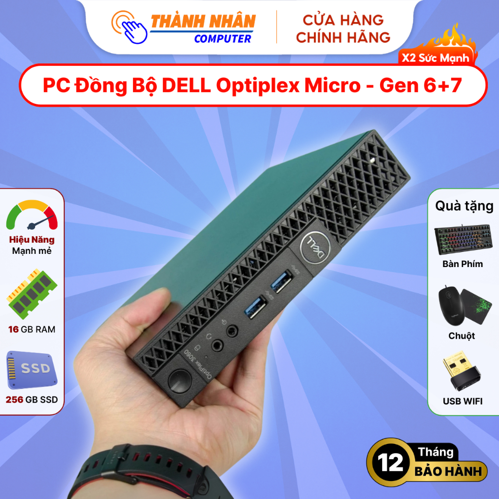 Máy Tính Để Bàn Dell Optiplex 3040 micro CORE I3 6100 RAM 8GB SSD