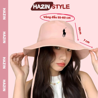 Mũ bucket vành rộng thắt nơ, tết tóc thời trang HAZIN, chất liệu vải kaki cao cấp, đa dạng màu sắc HAM341