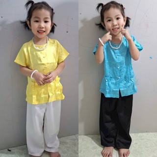 BàBa Bé Tay Ngắn #Jacket Top Kem Dress Women # Đồ Lam Đi Chùa