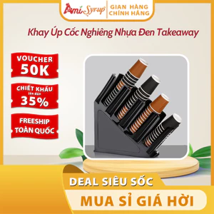 Khay Úp Cốc Nghiêng Nhựa Đen Takeaway – Thao Tác Dễ Dàng, Chuyên Nghiệp