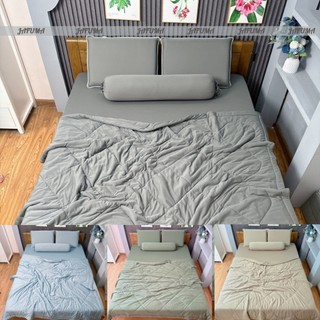 Bộ ga giường 5 món thun lạnh JAFUMA cao cấp 1m 1m2 1m4 1m6 1m8 2m2|set 5 món ga giường